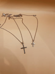 Mini Dori Cross Necklace in Silver