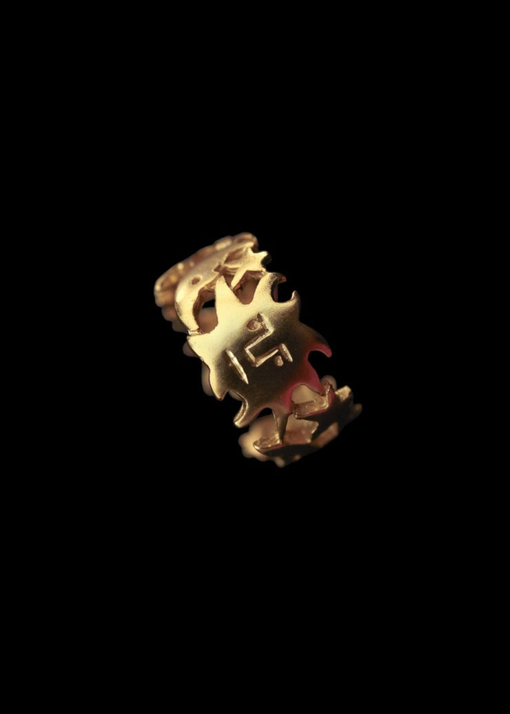 Ciel Moon & Stars Ring in Gold Tone