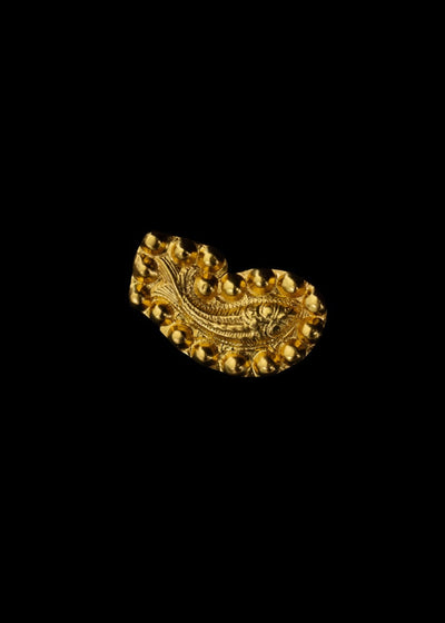 The Medieval Fish Ring in Gold Tone