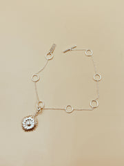 Daisy Charm in Silver Tone