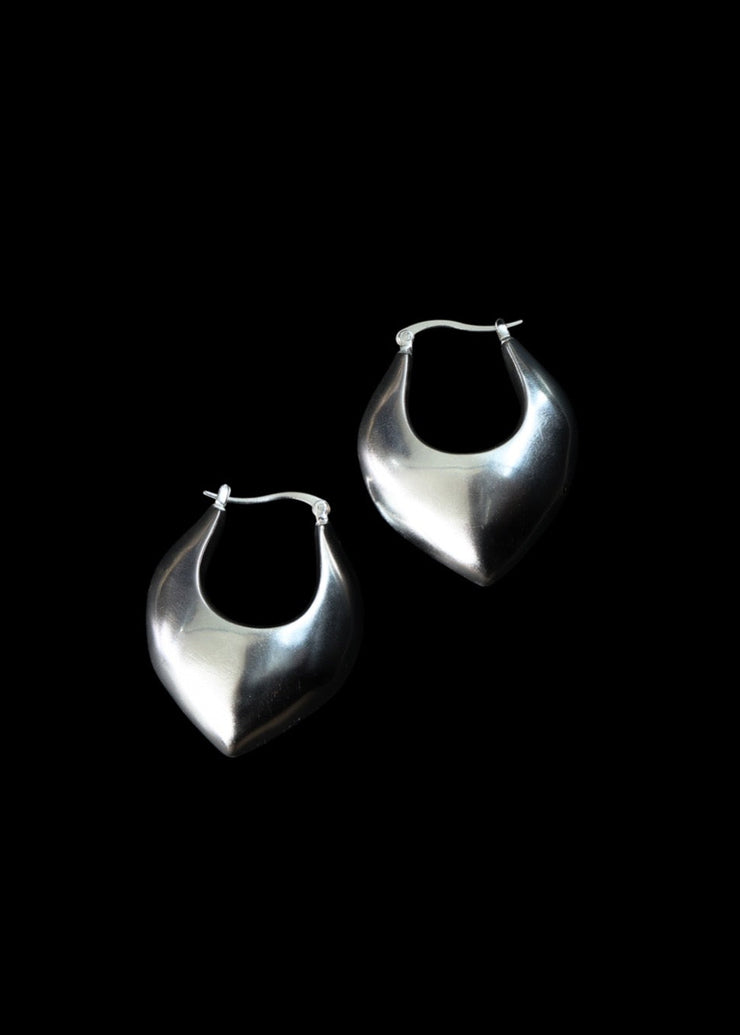Big Fairuz Hoops in Silver Tone