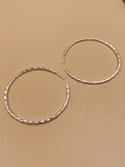 Big Sliced Tycho Hoops in Silver Tone