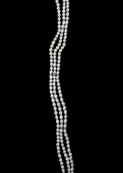 The Lune Three Row Pearl Corset Choker in Silver Tone