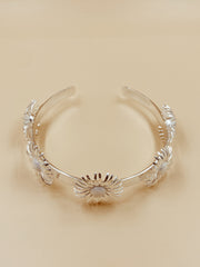 Poetry Daisy Metal Choker in Silver Tone