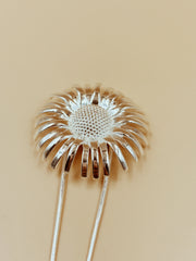 Big Daisy Hair Fork in Silver Tone