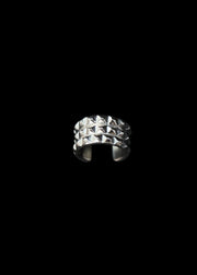 Triple Line Pyramid Toe Ring in Silver Tone
