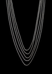 Amira Fallingwater Five Layered Necklace in Silver Tone