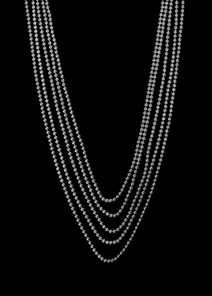 Amira Fallingwater Five Layered Necklace in Silver Tone