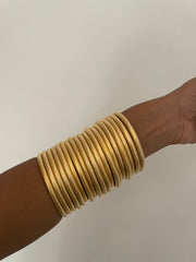 Roundabout Chimbai Bangle in Matte Gold
