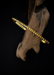 Pyramid Palm Cuff in Gold Tone