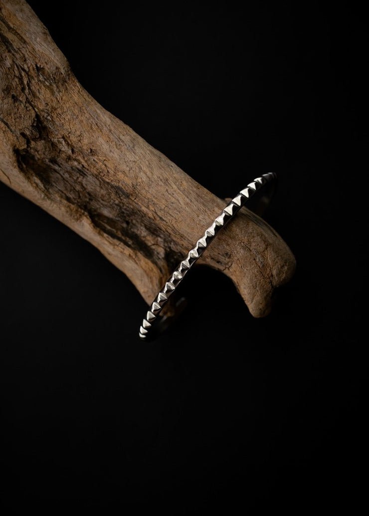 Pyramid Palm Cuff in Silver Tone