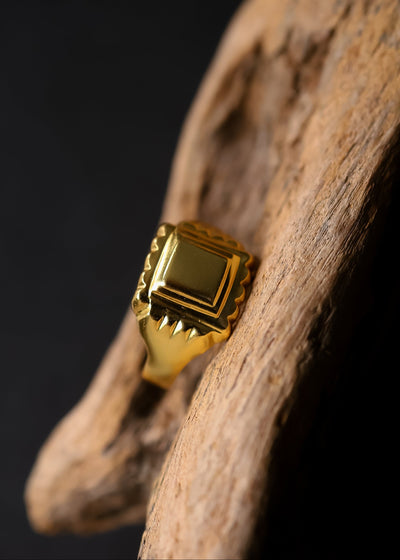 Baby Signet Ring in Gold Tone