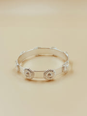 Enchanted Daisy Bangle in Silver Tone