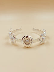 Poetry Daisy Metal Choker in Silver Tone