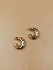 Featherlight Puffy Hoops in Gold Tone