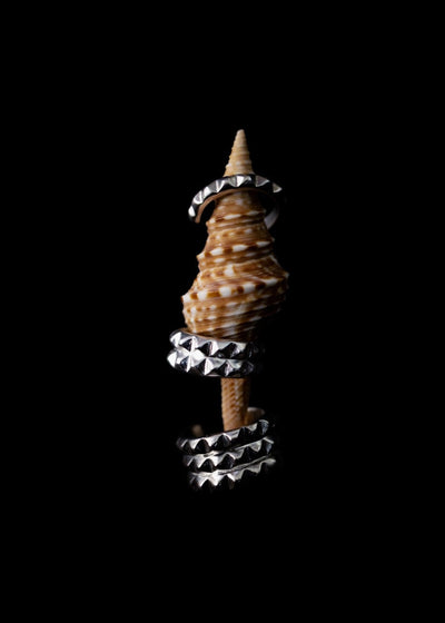 Double Line Pyramid Toe Ring in Silver Tone