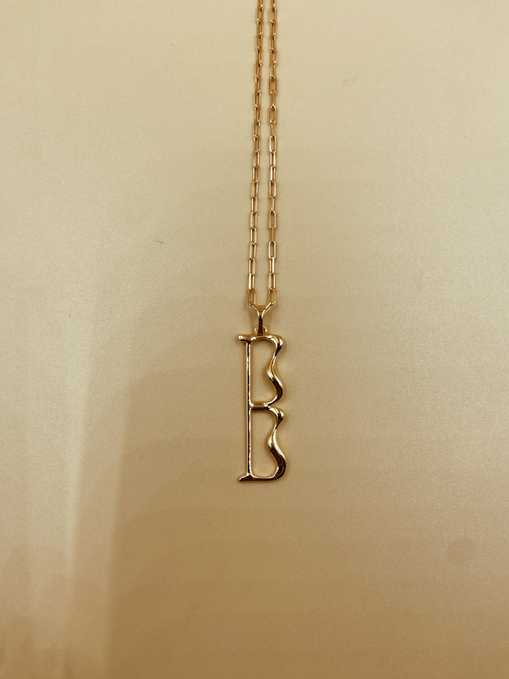 Letter B Necklace | 18kt Solid Gold