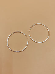 Big Sliced Tycho Hoops in Silver Tone