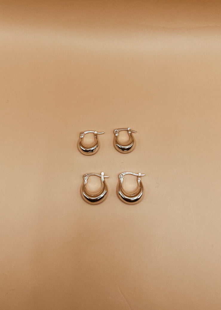 Mama Nazia Hoops in Silver Tone