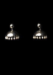 Zaha Irregular Baroque Pearl Jhumkas in Matte Silver Tone
