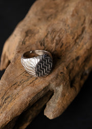 Transcendent Wind Signet Ring in Silver Tone