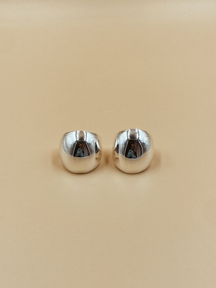 Small Hisila Chunky Hoops in Silver Tone