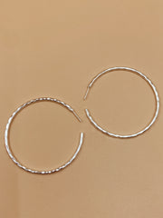 Big Sliced Tycho Hoops in Silver Tone