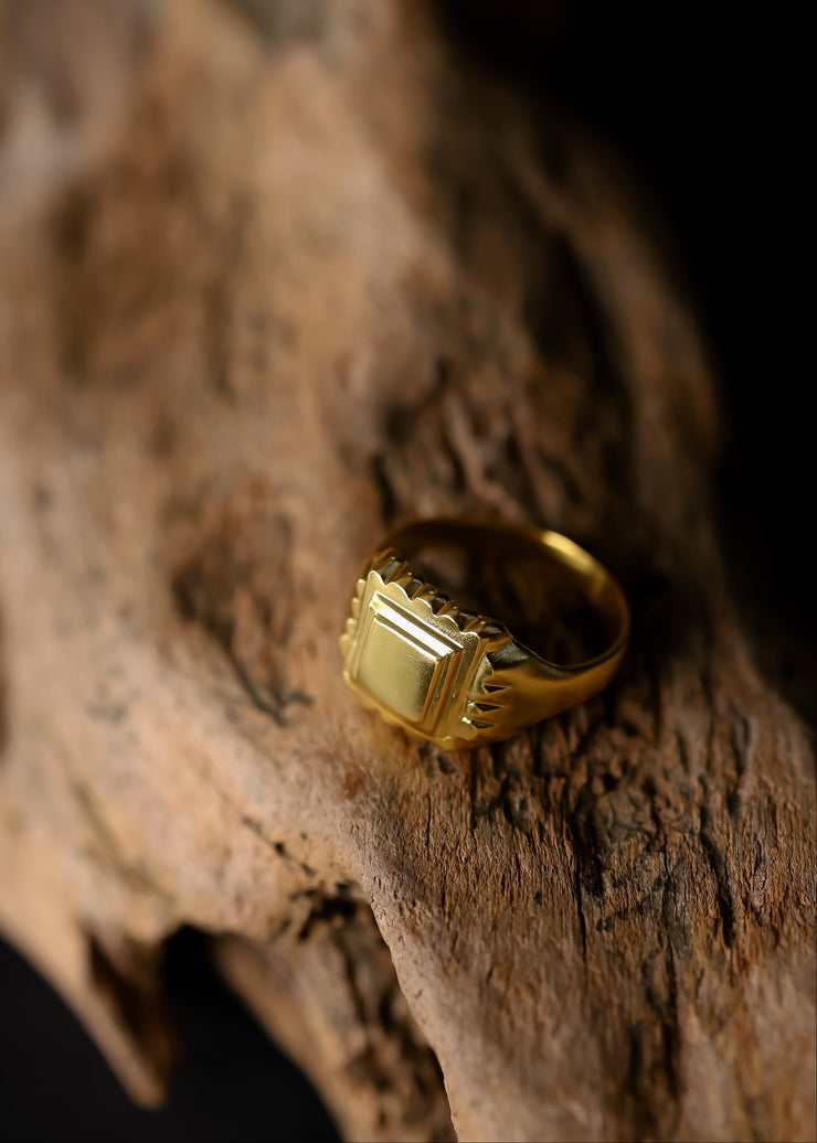 Baby Signet Ring in Gold Tone