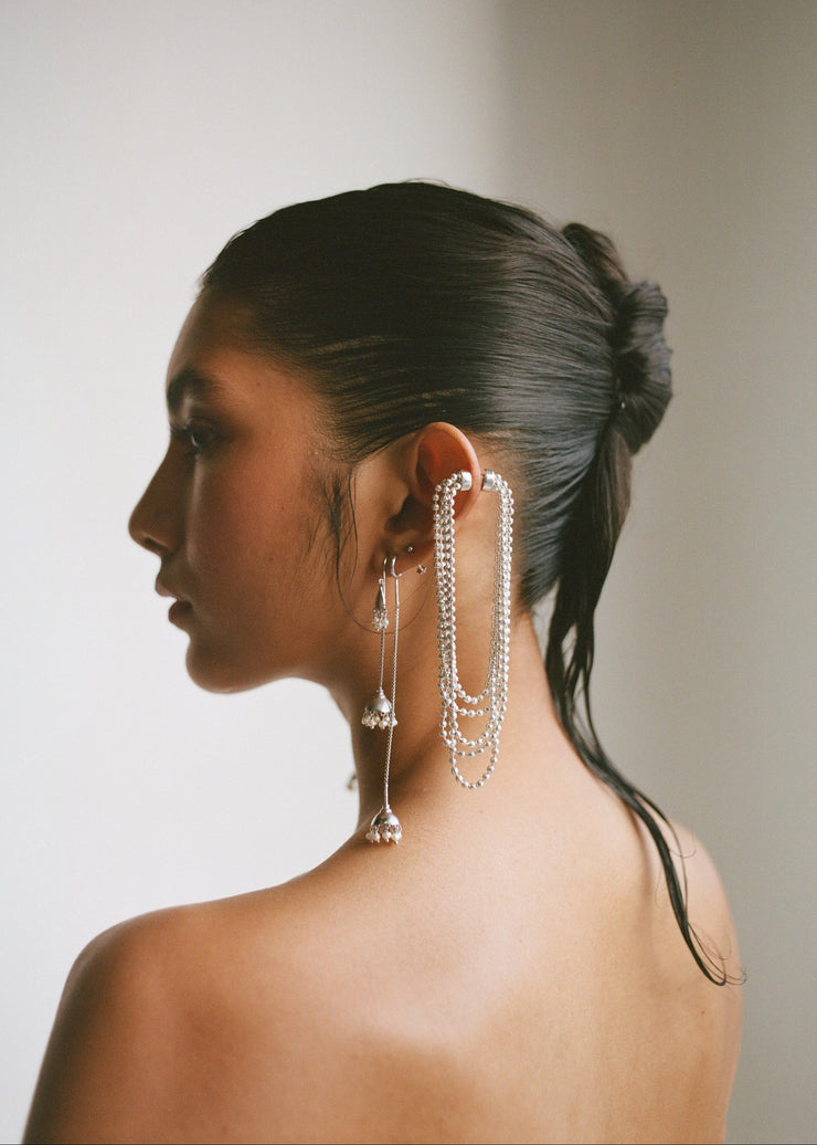 Amira Fallingwater Earrings in Silver Tone
