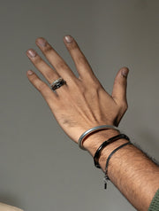 Crater Slender Bangle in Gunmetal