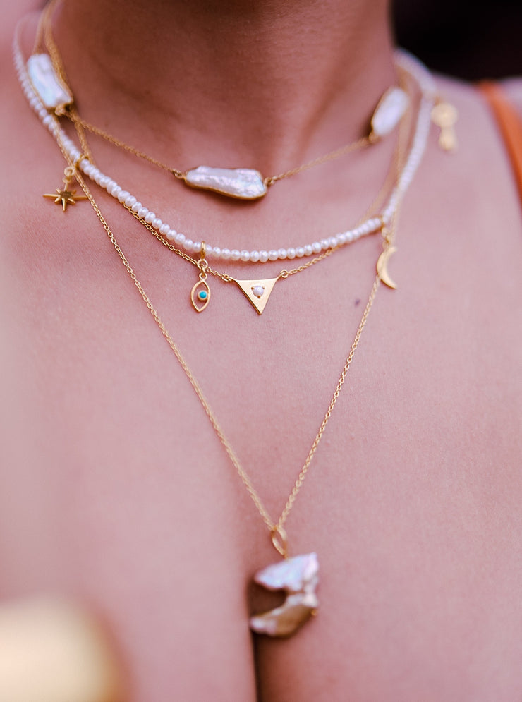 Kiana Baroque Wave Pearl Pendant Necklace