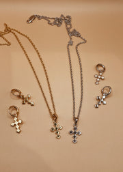 Mini Dori Cross Necklace in Gold