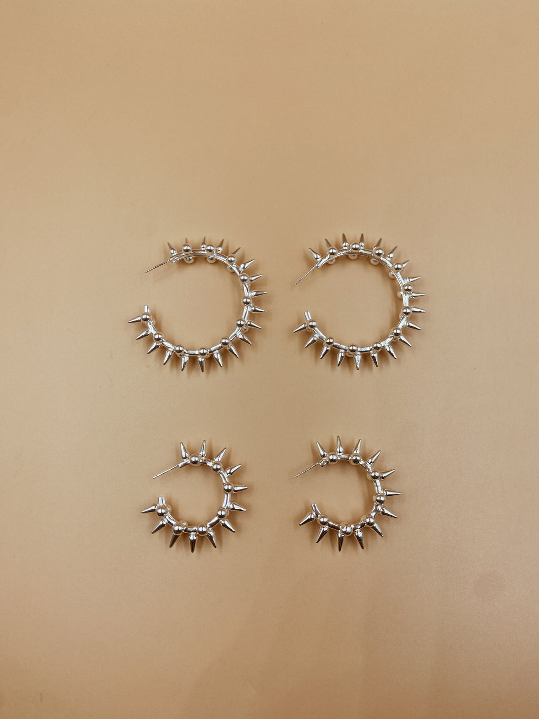 Big Hanie Spike Hoops in Silver Tone – Shop Lune Global