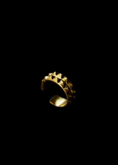 Double Line Pyramid Toe Ring in Gold Tone