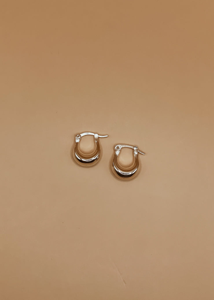 Mama Nazia Hoops in Silver Tone