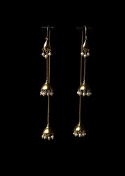Darling Jhumkas With Seed Pearls in Gold Tone - Long