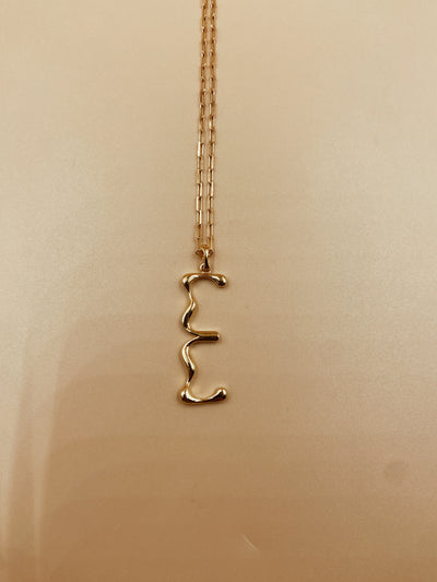 Letter E Necklace | 18kt Solid Gold