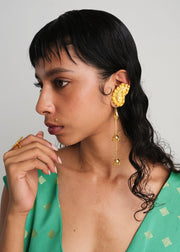 The Medieval Fish mis-matched Ear Climber in Gold Tone