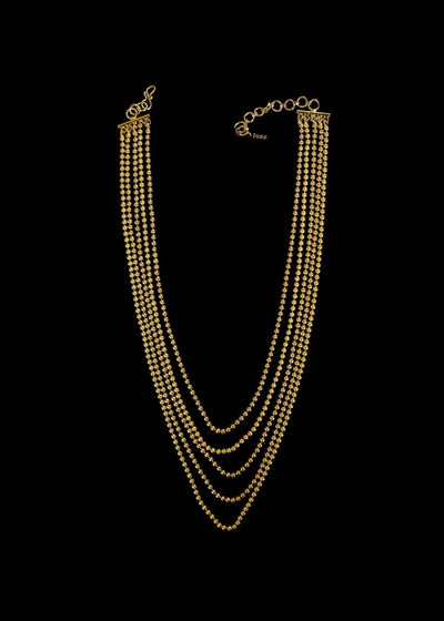 Amira Fallingwater Five Layered Necklace in Gold Tone