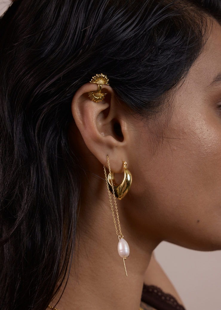 Fairuz Hoops in Gold Tone