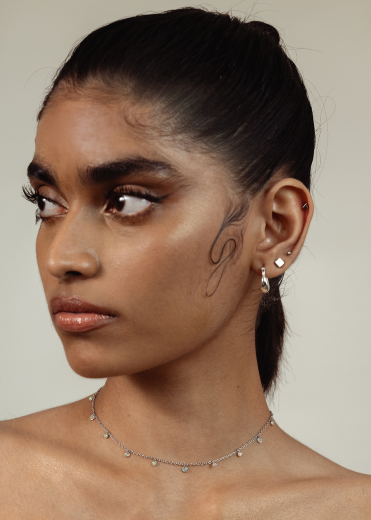 Mama Nazia Hoops in Silver Tone