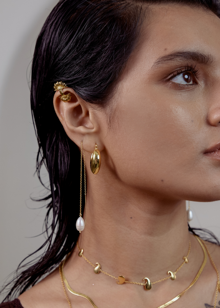 Fairuz Hoops in Gold Tone