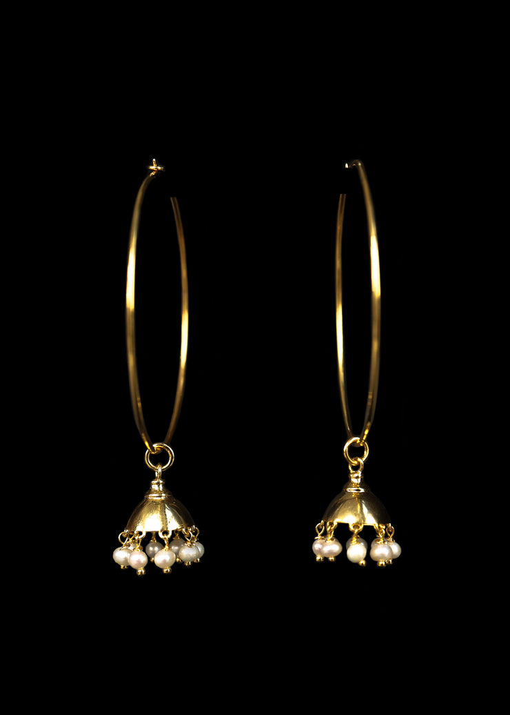 Darling Seed Pearl Jhumka Charms in Gold Tone