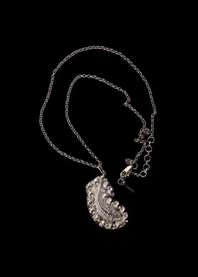 The Medieval Fish Pendant Necklace  in Silver Tone