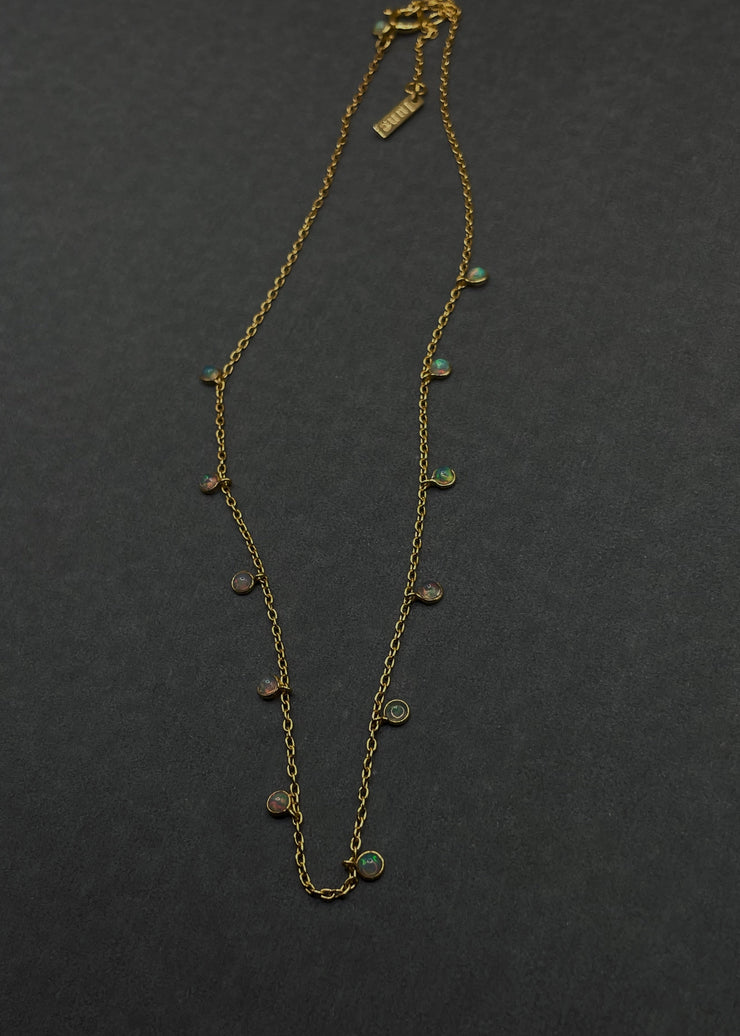 Opal Shaker Choker in Gold Tone
