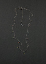 Opal Shaker Choker in Silver Tone