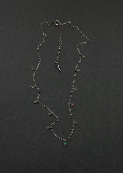 Opal Shaker Choker in Silver Tone