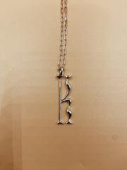 Letter K Necklace in 925 Sterling Silver