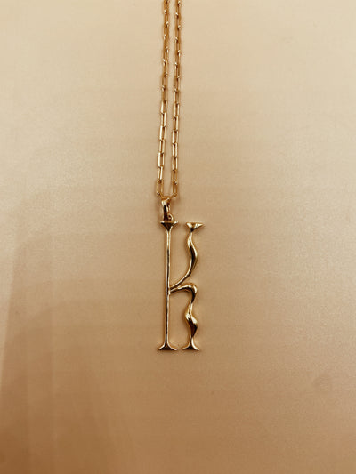 Letter K Necklace | 18kt Solid Gold