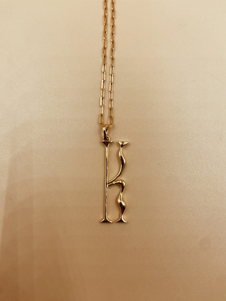 Letter K Necklace | 18kt Solid Gold